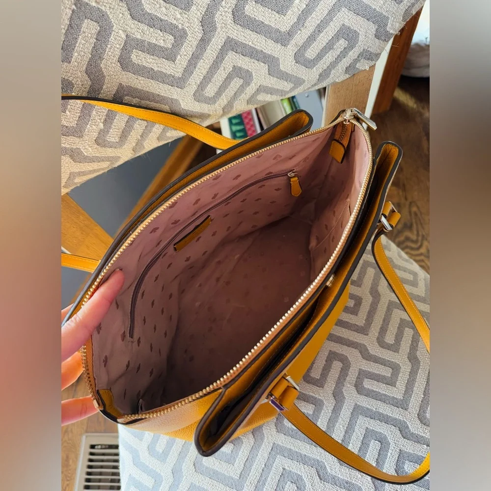Kate Spade Kayla triple compartment Tote - Mustard Yellow
